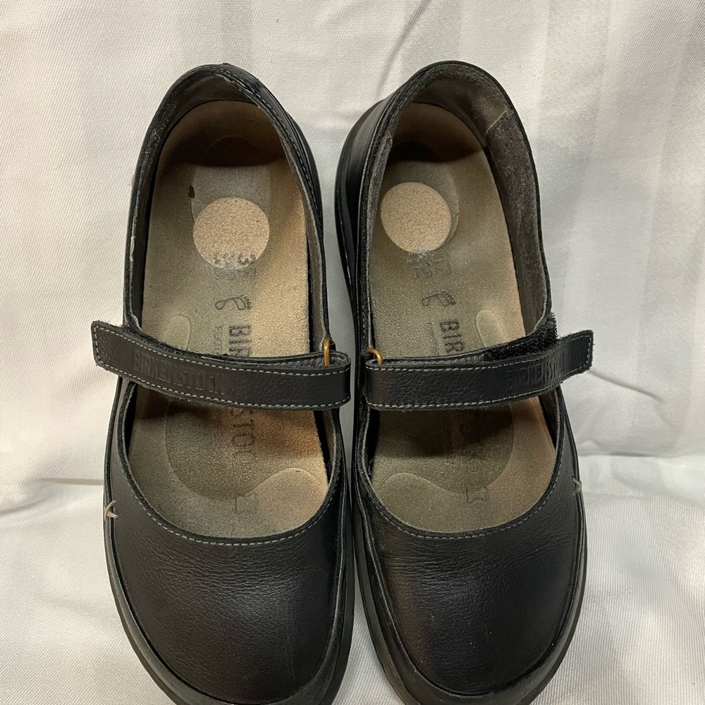 Womens Birkenstock Mary Jane Iona black leather shoes - Picture 3 of 5